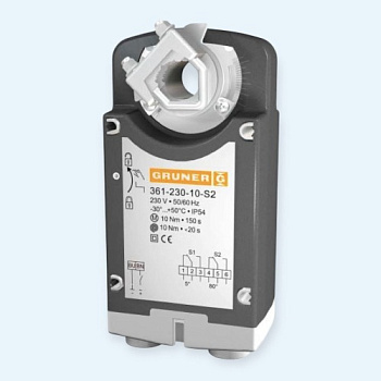 361-024-10 Gruner электропривод с моментом вращения 10 Нм с возвратной пружиной